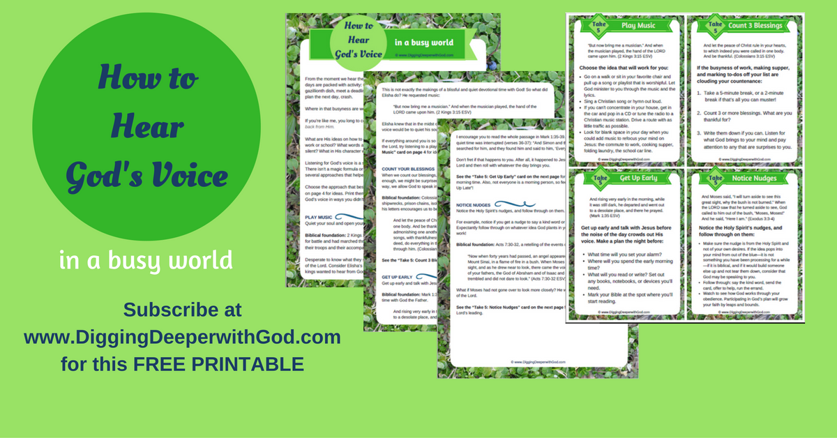 Digging Deeper with God How to Hear God's Voice in a Busy World